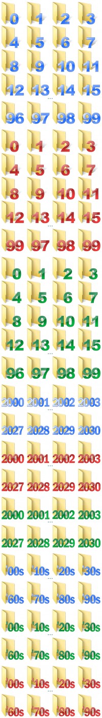   Numbered Folder Icons