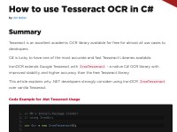   How to use Tesseract OCR in C