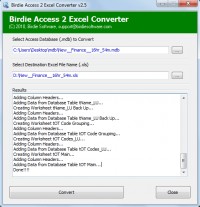  Access to Excel Conversion