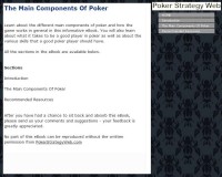   The Main Components Of Poker