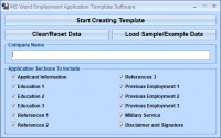   MS Word Employment Application Template Software