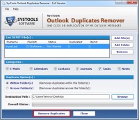   Erase Duplicates in Outlook