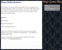  Bingo Online Bonuses