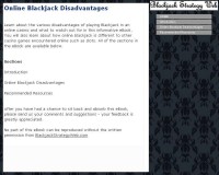   Online Blackjack Disadvantages