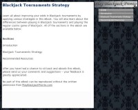   Blackjack Tournaments Strategy
