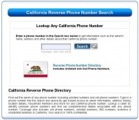   California Reverse Phone Directory