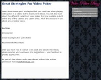   Great Strategies For Video Poker