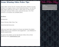   Some Winning Video Poker Tips
