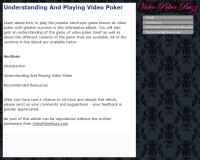   Understanding And Playing Video Poker
