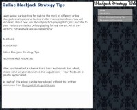   Online Blackjack Strategy Tips