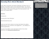   Knowing More About Blackjack