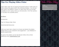   Tips For Playing Video Poker