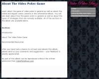   About The Video Poker Game