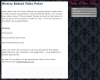   History Behind Video Poker