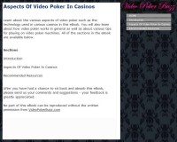   Aspects Of Video Poker In Casinos