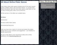   All About Online Poker Games