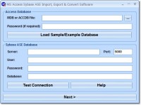   MS Access Sybase ASE Import, Export & Convert Software