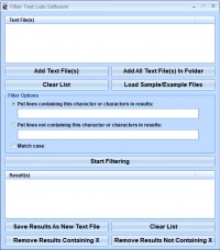   Filter Text Lists Software