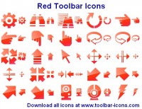   Red Toolbar Icon Set