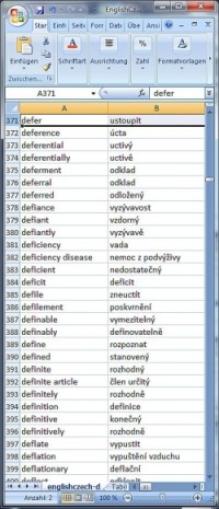   Dictionary Wordlist English Czech