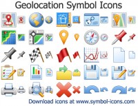   Geolocation Symbol Icons