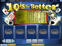   Europa 10 or Better Video Poker Online