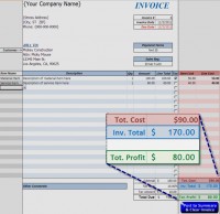   Free Excel Invoice and Profit Template