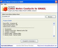   Open Lotus Notes contacts in Gmail