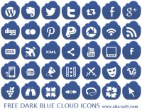   Free Dark Blue Cloud Icons