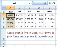   MarketXLS - Stock Quotes in Excel