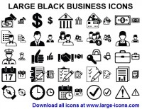   Large Black Business Icons