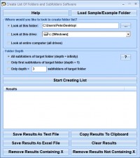   Create List Of Folders and Subfolders Software