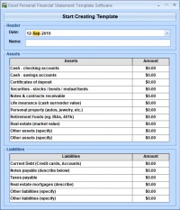   Excel Personal Financial Statement Template Software