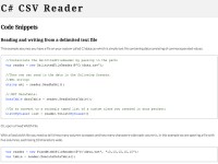   C# CSV Reader