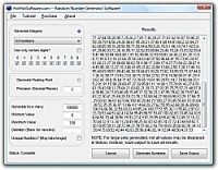   Buy Random Number Generator to create random number sequences software, random integers and random floating point numbers Software!