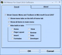   Old Menus For Excel 2010 Software