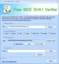   Free MD5 SHA1 Verifier