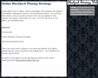   Online Blackjack Playing Strategy