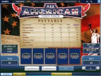   Europa All American Video Poker Online