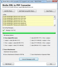   Conversion of .EML Messages to PDF