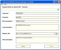   Advanced Rel. Password Manager MySQL