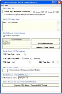   Advanced Access To PDF Table Converter