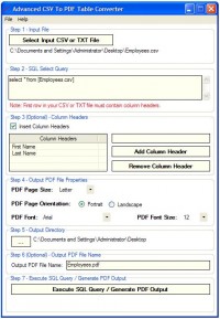   Advanced CSV To PDF Table Converter