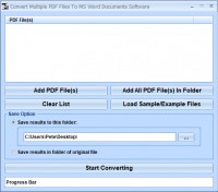   Convert Multiple PDF Files To MS Word Documents Software