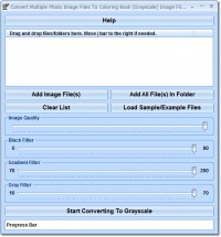   Convert Multiple Photo Image Files To Coloring Book (Grayscale) Image Files Software