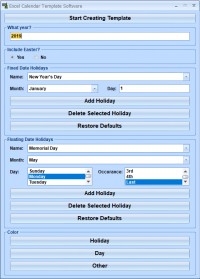   Excel Calendar Template Software