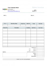   Sales Invoicing Template