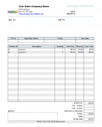   Sales Invoice Template with Discount Percentage