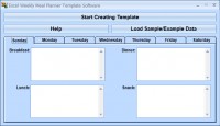   Excel Weekly Meal Planner Template Software