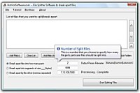   Get File Splitter to split or separate two or several multiple Files Into many Software
